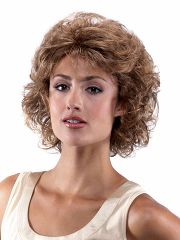 Chin-Length layered Curly Synthetic Lace Front Wig