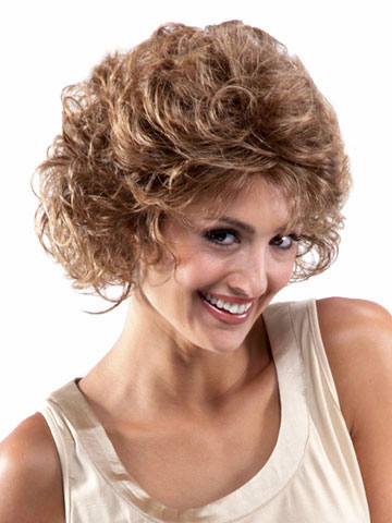 Chin-Length layered Curly Synthetic Lace Front Wig