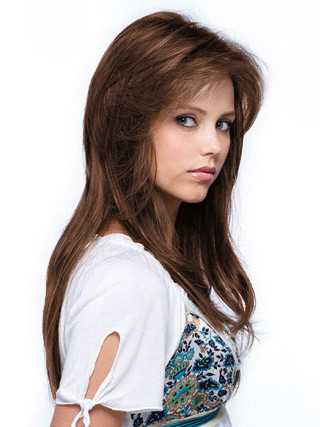 Long Straight Relaxed Layers Human Hair Wig