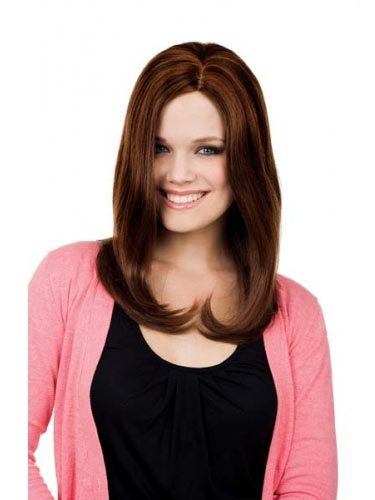 Long Straight Natural Synthetic Wig - Click Image to Close