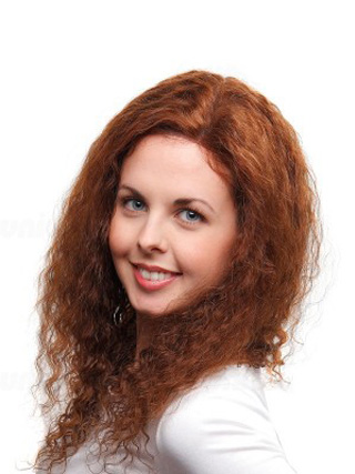 Beautiful Long Curly Human Hair Wig - Click Image to Close