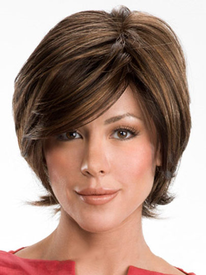 Gracefull Short Wavy Real Human Hair Wig - Click Image to Close