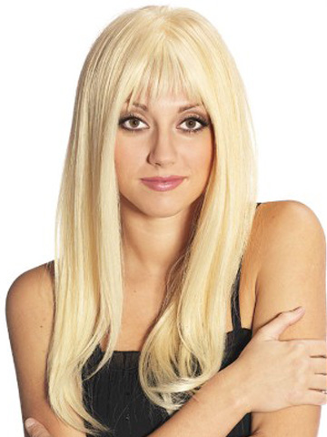 Hand-Tied Straight Human Hair Wig - Click Image to Close