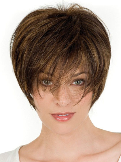 Feminine Short Crop Lace Front Remy Hair Wig - Click Image to Close