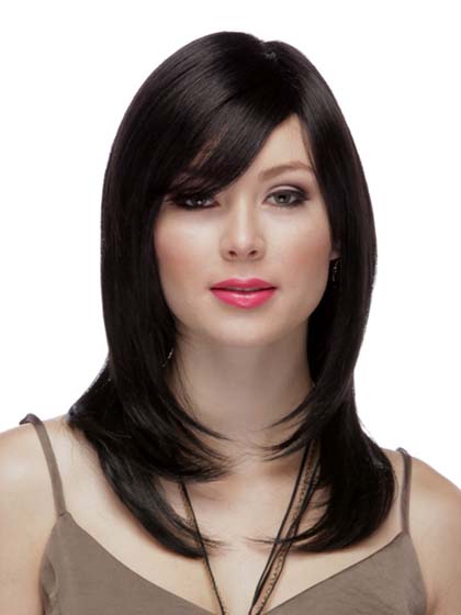 Classic Side-swept Bangs Human Hair Wig