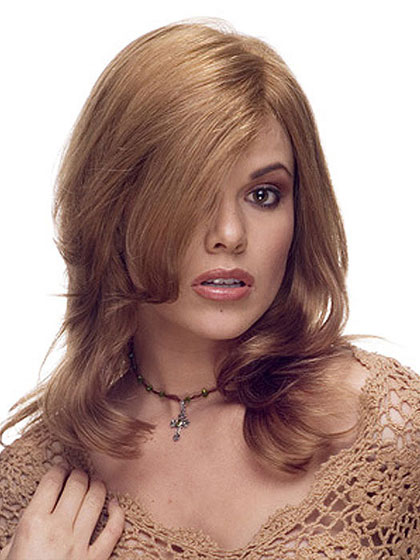 Long Wavy Lace Front Human Hair Wig - Click Image to Close