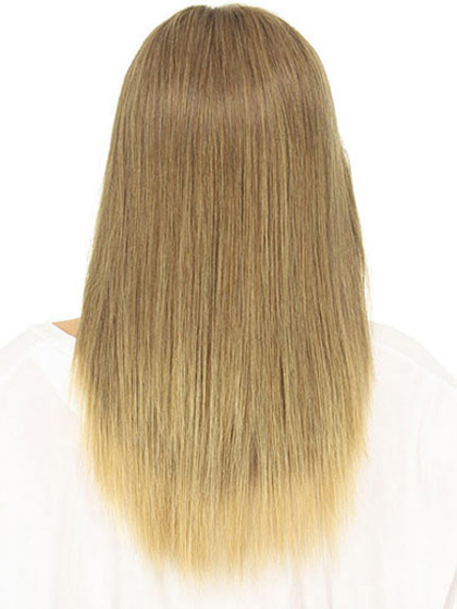 Chic Long Straight Layered Human Hair Lace Front Wig