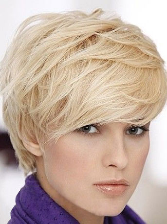 Short Vivacious Human Hair Wig - Click Image to Close