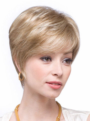 Short Textured Human Hair Wig - Click Image to Close