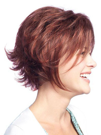 Short Remy Human Hair Wig With Soft Layers at Back