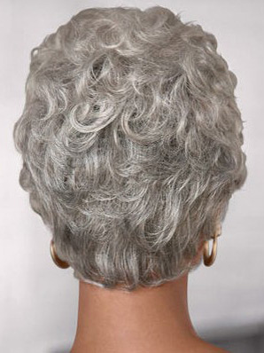 Short Wavy Style Capless Grey Wig