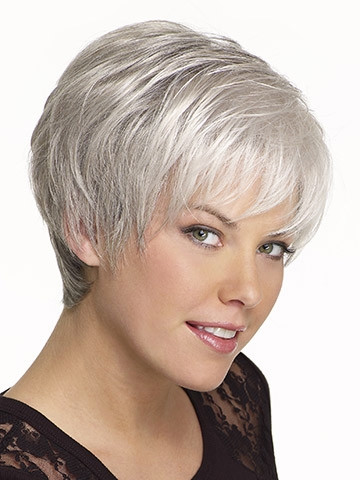 Short Boy Cut Synthetic Capless Grey Wig - Click Image to Close