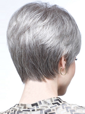 Straight Synthetic Short Lace Front Grey Wig