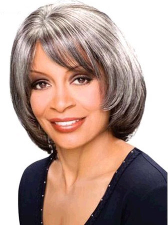 Mid-length Straight Synthetic Capless Wig - Click Image to Close