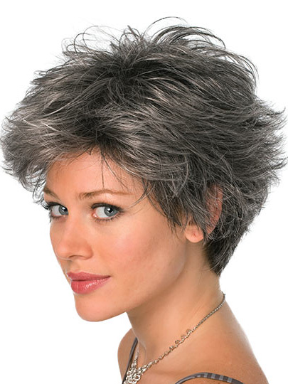 Conservative Look Grey Wig