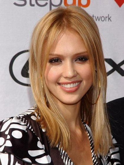 Jessica Alba Human Hair Straight Full Lace Wig - Click Image to Close