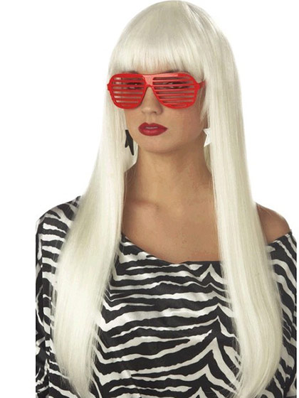 Cool Long Straight Lady Gaga Capless Wig for Woman - Click Image to Close