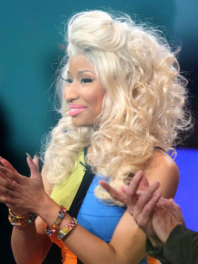 Amazing And Sexy Nicki Minaj Hairstyle Human Hair Wave Curly Wig