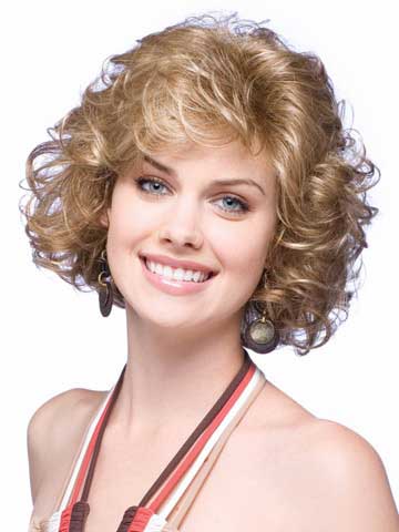 Curly Synthetic Short Grey Bob Wig - Click Image to Close