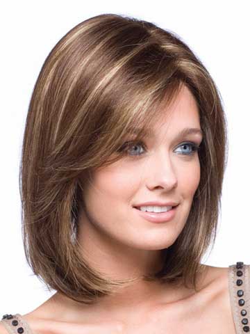 Straight Shoulder Length Bob Lace Front Wig - Click Image to Close