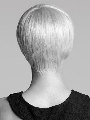 Short bob with lightweight off-set fringe