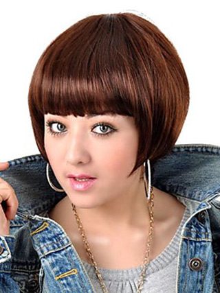 Dark Brown Straight BOB Wig - Click Image to Close