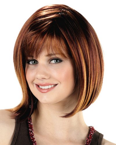 Sleek Shoulder Length Lace Front Bob Wig - Click Image to Close