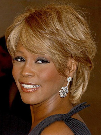 Sweety Short Wavy Blonde African American Lace Wigs - Click Image to Close