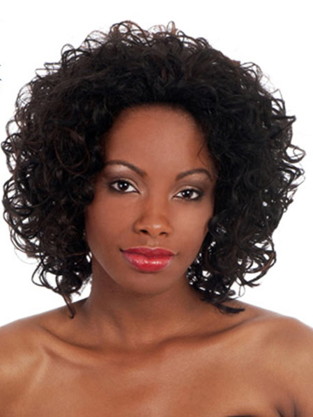 Sophisticated Curly Synthetic Medium Length Wig