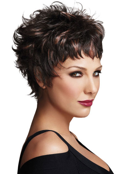 Short Sassy Easy Edge Synthetic Wig