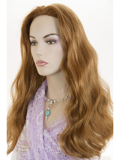 Strawberry Blonde Long Wavy 3/4 Cap Wigs