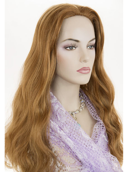 Strawberry Blonde Long Wavy 3/4 Cap Wigs