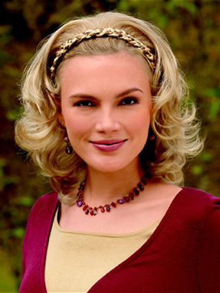 Mid-length Synthetic Braided Headband Wig - Click Image to Close