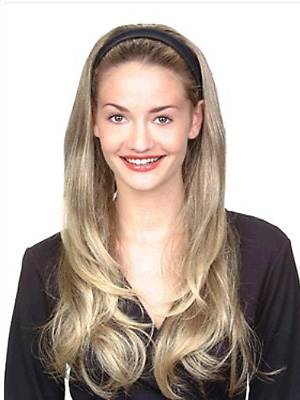 Long Natural Straight 3/4 Wig - Click Image to Close