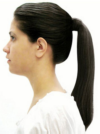 14" Straight Layered Heat Resistant Synthetic Ponytail - Click Image to Close