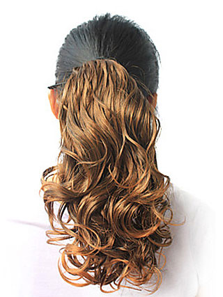 Beautiful Synthetic Curly Dark Brown Ponytail - Click Image to Close