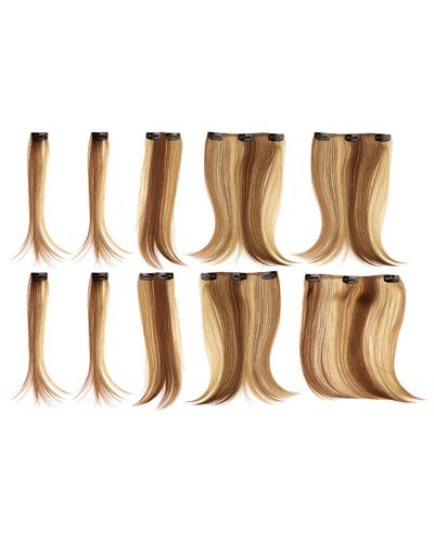 10 pcs 16" Straight Synthetic Clip in Hair Extensions