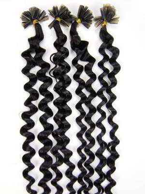 20" 100% Curly Nail Tip Human Hair Extensions