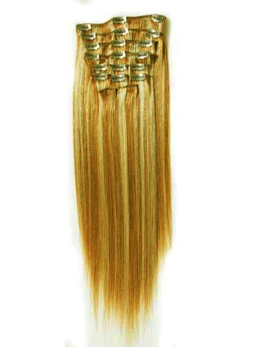 10 pcs From 14" Straight Clip In Full Head Set - Click Image to Close