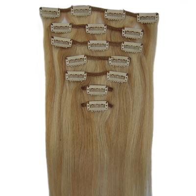 7 pcs From 14"(70g) Straight Sandy Blonde Clip In Full Head