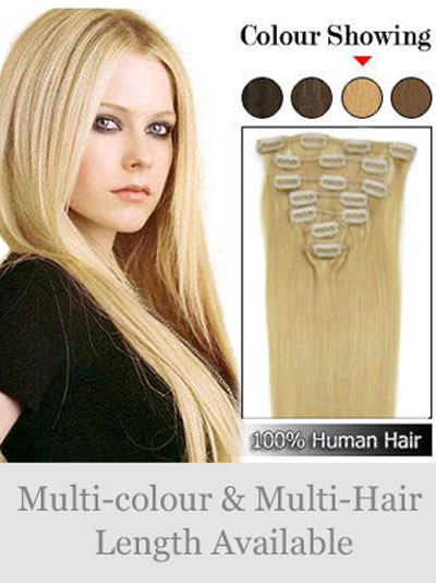 7 pcs From 14" Straight Clip In Full Head Set - Click Image to Close