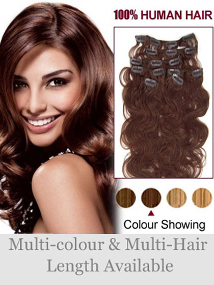 7 pcs From 14" Wavy Clip In Full Head Set - Click Image to Close